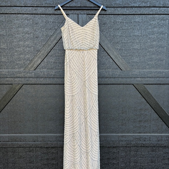 princess polly baby blue dress Adrianna Papell | Dresses | Adrianna Papell Art Deco Beaded Dress